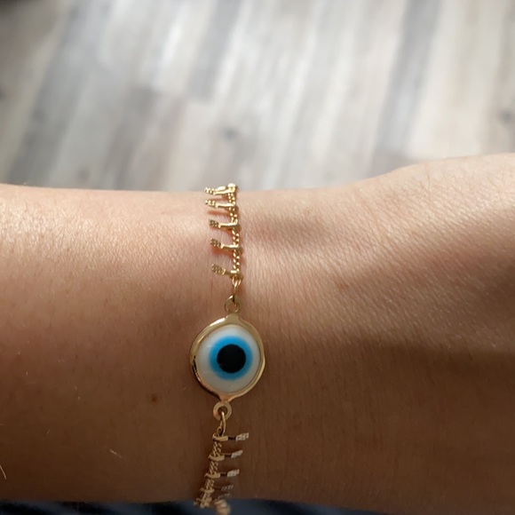 Evil Eye Gold Bracelet - Picture 2 of 3